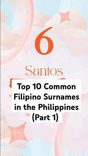 Top 10 Common Filipino Surnames in the Philippines (Part 1) #filipino #surname #familynames