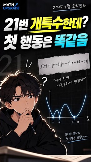 2027 9월 모의평가 21번, 식부터 건드리면 오히려 꼬입니다 #2027학년도9월모의평가 #9모수학 #수학21번 #수능수학 #수학2 #미분가능 #기출분석 #MATHUPGRADE