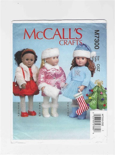 Mccall's 7300 Pattern for 18 In. Girl Doll Clothes, Accessories, Factory Folded, Uncut - Etsy