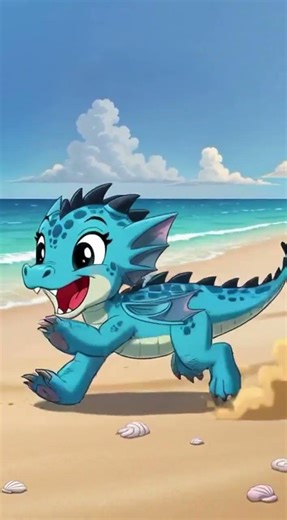 Blue baby dragon animation #animation #dragon #monster