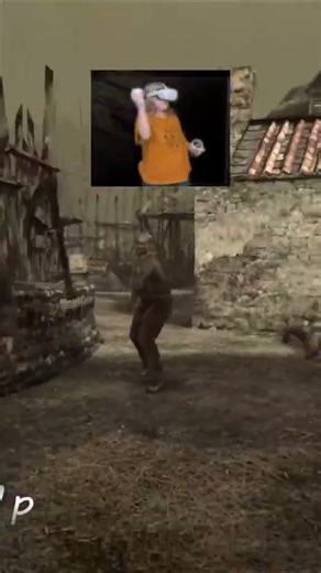 First Time Playing a Shooter VR Game... #Shorts #ResidentEvil4VR