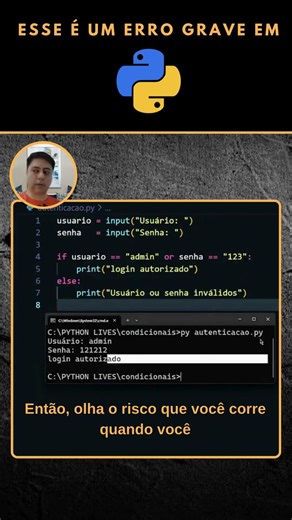 Erro Grave em Python: Login Autorizado Mesmo com Senha Errada