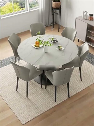 🖤🔄【#空間の魔術師】四角から円へ、一瞬でトランスフォーム日常を広げる2026最新・意式伸縮テーブル 意式極簡（イタリアンモダン）×方円両用（ほうえんりょうよう）×最新岩板・小世帯のための最強の最適解