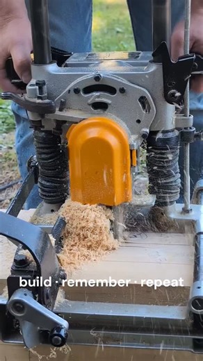 from the joinery — cutting clean mortises with the makita 7104L. this chain mortiser makes deep joinery fast, accurate, and square — a solid tool for precise timber work. @starhilltimberworks #starhilltimberworks #buildrememberrepeat #timberframing #woodworking #joinery #makita7104l #fromthejoinery | Star Hill Timberworks | Facebook