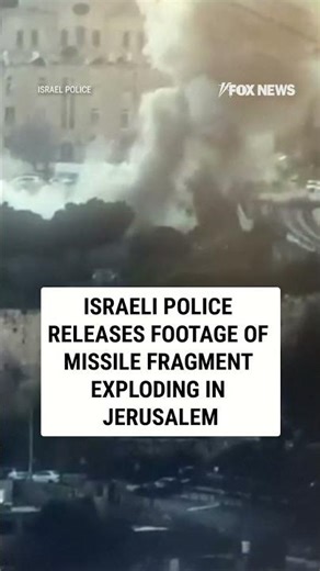 WATCH: Footage of missile fragment EXPLODING in Jerusalem #foxnews #news #shorts #israel #iran