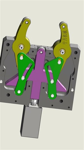 Self-centering clamp#mechanism #machine #3dprinted#simulation #solidworks