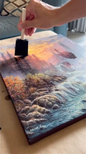 Finished three paintings and added a black metal frame to the last one 🖼️ #art #artist #fineart