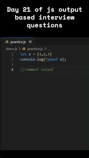 Day 21 of js output based interview questions #viralshorts #viral #javascript #coding #interview