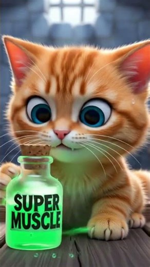 Mochi’s Muscle Secret: The Heavy Price of Cheating! 🥇😿 #cat #funny #cute