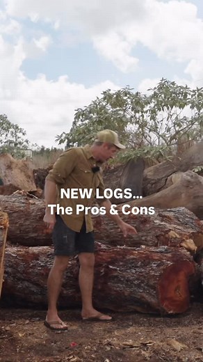 We’ve got diamonds in the shop today  …and some stinky cheese?燎 Clean grain, solid color, and a live edge that’s gonna make some killer slabs. Definitely a diamond of wood. The only downside? The smell is wild. You either love it or you don’t. Still, we’re lucky to have it and can’t wait to see what comes out of it once it’s milled and finished 蝹 Can you guess what kind of wood this is? Drop your guesses in the comments  | Lyric Woodwork | Facebook