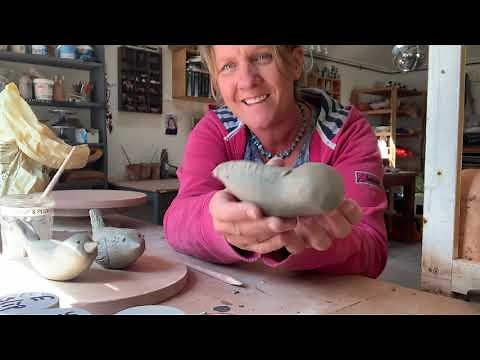 How to make a hollow bird form using thumb pots - Home pottery school - lockdown learning
