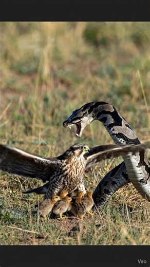 Falcon vs Python | Mother Falcon Saves Quail Chicks | Wildlife Survival