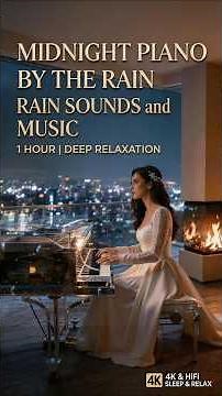 🌙 ASMR Rain Sounds & Piano Music | Midnight Piano by the Rain | | 1 Hours | 4K HD & Hi Fi