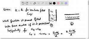 SOLVED:A vertical parallel-plate capacitor is half filled with a dielectric for which the dielectric constant is 2.00 (Fig. P 26.70 a ). When this capacitor is positioned horizontally, what fraction of it should be filled with the same dielectric (Fig. P26.70b) in order for the two capacitors to have equal capacitance? CAN'T COPY THE FIGURE