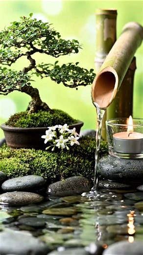 Instant Calm: Soft Piano Music & Rhythmic Bamboo Water Flow for Deep Sleep & Work #relaxing #relax