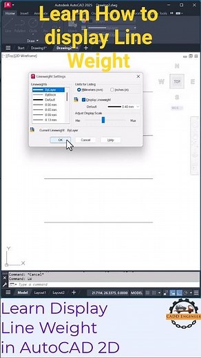 How to Display Lineweight in AutoCAD 2D 💡 | Quick CAD Tip!