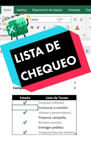 Lista de Chequeo y Barra de Progreso en Excel