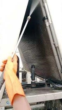 Chiller Condenser Coil Cleaning. #hvac #chiller #hvactechnician #maintenance