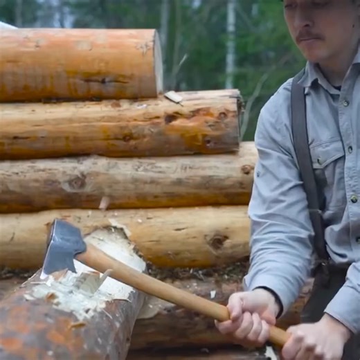 2.4K views | Rustic log cabin roof build family visits secluded forest | Solin Creative | Facebook