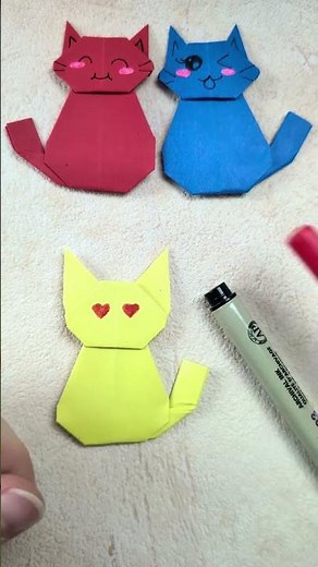 Einfache #anleitung für eine verliebte #origami Katze 😻