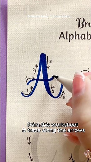 How to Write Brush Lettering Alphabet for Beginners #nhuandaocalligraphy #alphabet #shorts