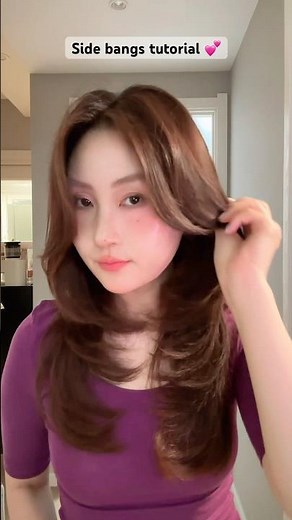 Side bangs hair tutorial 💕 #shorts #beauty #cute