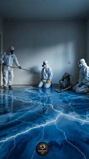 Frozen Room Transformation ❄️ Ice Epoxy Floor Reveal #epoxy #makeover