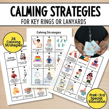 Calming Strategies Key Ring Visuals | Coping Strategies Key Ring Visual Support