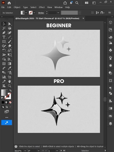 Adobe Illustrator 2026 Tips - Create Liquid Chrome Star Effect #ducthangds