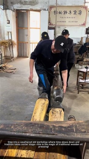 "Traditional Wooden Oil Press: Pure Oil Crafted by Hand"