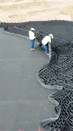 Tech Hub on Instagram: "Revolutionize ground stability with Geocells: a genius honeycomb design that distributes weight and prevents collapse without the need for traditional rebar or concrete. #CivilEngineering #Geosynthetics #Infrastructure #ConstructionTech #Sustainability"