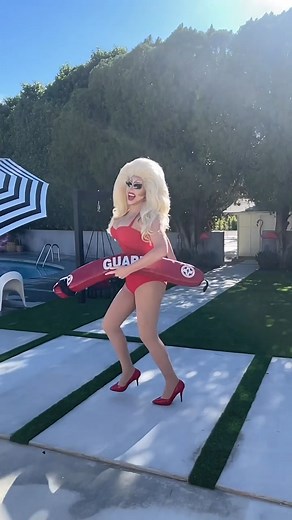 too busy slow running to save anyone. 🏊🏻‍♀️ | Trixie Mattel