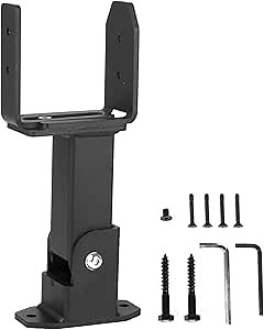 Heavy Duty Roof Riser Brackets Kit, Black Metal Beam Brackets for Pergola, Gazebo, and Patio Roof Covers (1 Pack)