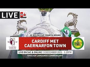 FULL MATCH: Cardiff Met v Caernarfon Town | JD Welsh Cup Fourth Round | English Commentary