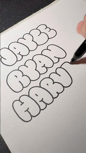 Tutorial on how to write your name in bubble letters😄 #tutorial #viral #art #drawing #trending