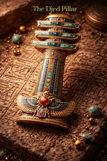 In ancient Egypt, the Djed Pillar symbol represented stability and strength. It was closely associated with the god Osiris and was believed to represent his backbone, symbolizing endurance and the power of resurrection. #RenderedTruth #AncientEgypt #DjedPillar #EgyptianSymbols #AncientCivilizations