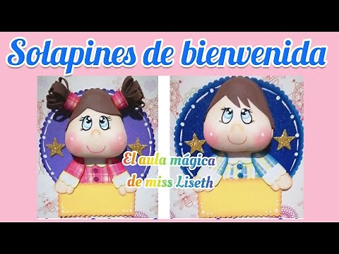 Solapines de bienvenida: Niño y niña, educación inicial, preescolar, prekinder, kinder, creativo DIY