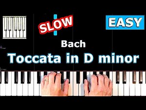 Bach - Toccata in D minor - SLOW EASY Piano Tutorial