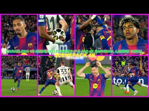 Barcelona vs Newcastle United (7-2) (8-3) 4K Raphinha, Lamine Yamal, Lewandowski, Lopez, Bernal