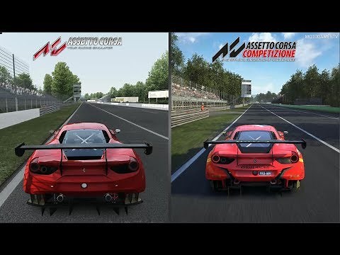 Assetto Corsa vs Assetto Corsa Competizione - Ferrari 488 GT3 at Monza Comparison
