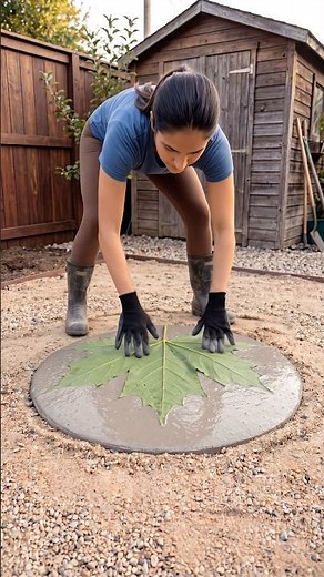 🍁 Turn a Simple Leaf into a Stunning Garden Path (DIY Concrete Stepping Stones)