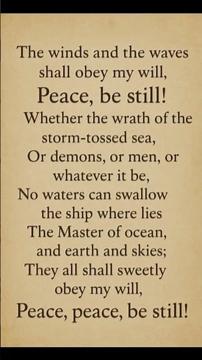 Peace Be Still Hymn
