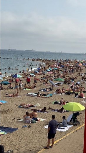 Barcelona Spain: Scenic Sandy Walk Across Barcelona Beach