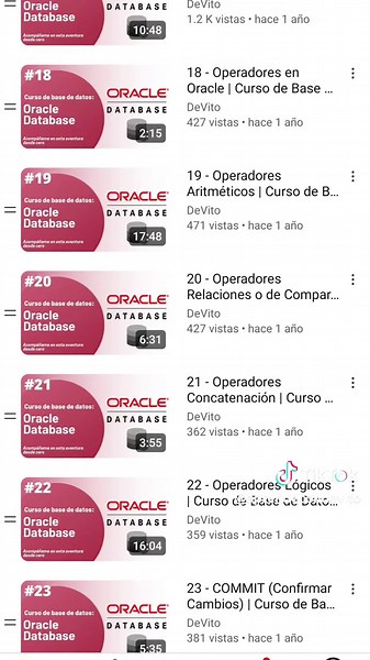 CURSO COMPLETO DE BASE DE DATOS ORACLE DATABASE (100% PRÁCTICO) #oracle #oracledatabase #database #basededatos #sql #crud #curso #videotutoriales #aprendizaje