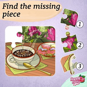 60K views · 5.1K reactions | Which piece is missing?里 Take a hint - you can find this picture among today’s images! Write the number of the right fragment in the comments and come back tomorrow for amazing bonuses! #coloring #happycolor #paintbynumbers #colorbynumber | Happy Color - Color by Number | Facebook