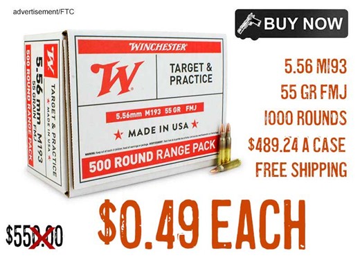Winchester Target & Practice 5.56 M193 55 Gr FMJ 1000 Rnds $0.49 Each FREE S&H