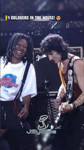 The Rolling Stones & Whoopi Goldberg: Pure Stage Joy! 🎸✨ #ronniewood #therollingstones #70s #jsyakie