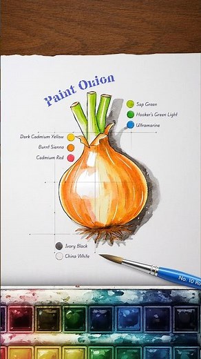 Onion Watercolor Painting | Sketch, Layering & Color Mixing Tutorial
