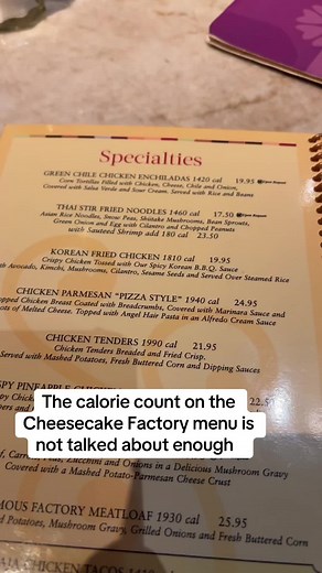 Understanding the Cheesecake Factory Menu Calorie Count