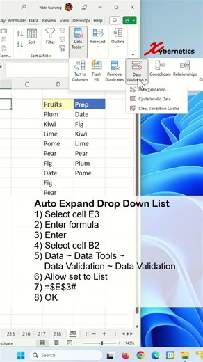 UPDATED! Auto Expand Drop Down List Using Dynamic Array In Excel - Excel Tips and Tricks #shorts